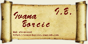 Ivana Borčić vizit kartica